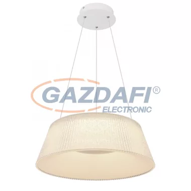 GLOBO 48801CH-45 CROTONE Függeszték fehér fém alaplap, akril búrával benne akril-kristály dekorral. Fényerőszabályzó, színhőmérsékletváltó, éjszakai fény, memória funkciókkal, távirányítóval. Ø:460,H:1200,1xLED 45W 230V,260- 1900lm