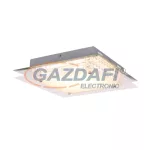   GLOBO 49344-28 MATARO Mennyezeti lámpa ezüst színű váz, tükör széllel, benne K5 tisztaságú kristály dekorációval. LxBxH:340x340x80, inkl. 1xLED 28W 230V, 1550lm, 3000K