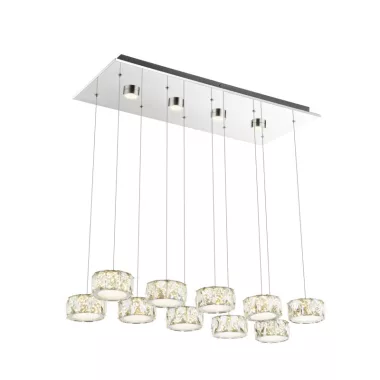 GLOBO 49350-92H Amur Csillár, 96W , 4000 K , 6500 Lm , K5 kristályok , króm/akril