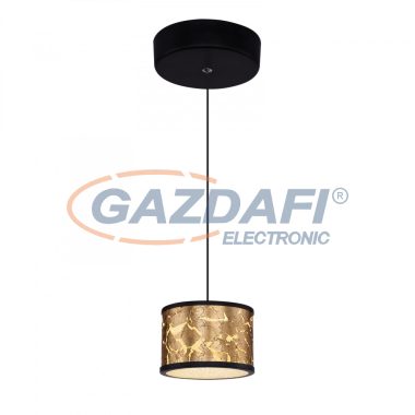 GLOBO 49367-6H POTTI Függeszték fém fekete , üveg búrában akril-kristály dekorral. Fekete-arany fóliával díszítve. Ø:120, H:1200, inkl. 1xLED 6W 230V, 350lm, 4000K