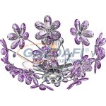   GLOBO 5142 PURPLE Mennyezeti króm,akril lila virág. D:420, H:190, exkl. 3xE14 40W 230V