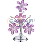   GLOBO 5146 PURPLE Asztali króm,akril lila virág ,LxH:240x370, exkl. 1xE14 40W 230V