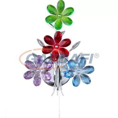 GLOBO 51530-1W RAINBOW Fali lámpa, 40W, E14, króm, akril kristályokkal