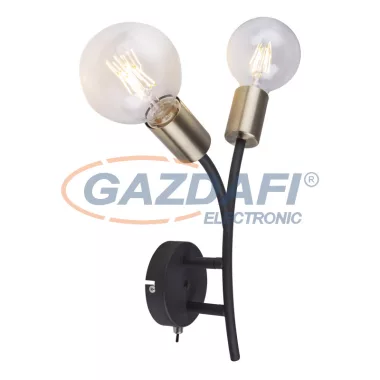 GLOBO 54003-2W SARINI Falikar metál fekete -antik réz. BxH:230x320, AL:95, exkl. 2xE27 60W 230V