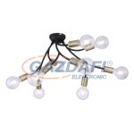   GLOBO 54003-9 SARINI Mennyezeti lámpa metál fekete -antik réz. Ø640, H:370, exkl. 9xE27 60W 230V