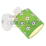   GLOBO 54009-1 LEMMI Spot fém fehér, zöld foci mintás műanyg bűrával. exkl. 1xE14 40W 230V