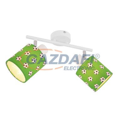 GLOBO 54009-2 LEMMI Spot fém fehér, zöld foci mintás műanyg bűrával. exkl. 2xE14 40W 230V