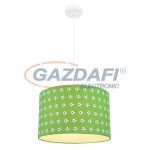   GLOBO 54009H LEMMI Függeszték fém fehér, zöld foci mintás műanyg bűrával. Ø:350, exkl. 1xE27 60W 230V