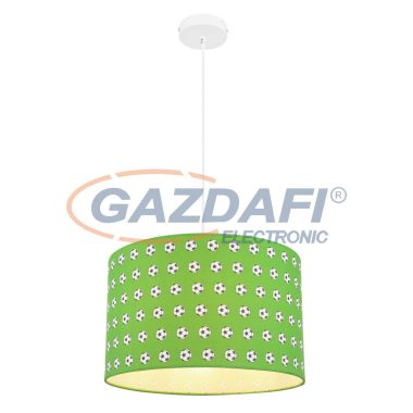 GLOBO 54009H LEMMI Függeszték fém fehér, zöld foci mintás műanyg bűrával. Ø:350, exkl. 1xE27 60W 230V