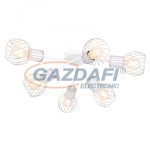   GLOBO 54014-6D MAIDA Mennyezeti lámpa fehér-króm színben, fém rácsos búrával. Ø:700, H:240, exkl. 6xE27 40W 230V