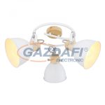   GLOBO 54018-3 WIHO Spotlámpa fém natúr famintával és fehér fém búrával. Ø:250, H:215, exkl. 3xE27 40W 230V