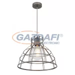   GLOBO 54019H GRAMMY Függeszték fém szürke antikolt. Búra magassága: 38 cm. Ø:350, H:1200, exkl. 1xE27 40W 230V
