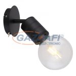   GLOBO 54030-1 HERMINE Spotlámpa alumínium fekete, foglalata bemarásokkal díszített. Fényforrás nélkül. SZxM::120x145, AL:160, exkl. 1xE27 60W 230V