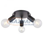   GLOBO 54030-3 HERMINE Spotlámpa alumínium fekete, foglalata bemarásokkal díszített. Fényforrás nélkül. Ø:280, H:160, exkl. 3xE27 60W 230V