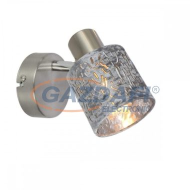 GLOBO 54122-1 ALYS Fali lámpa,8W, E14, nikkel matt, króm, bársony, műanyag, ezüst