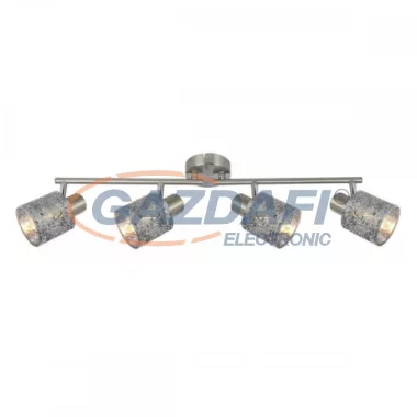 GLOBO 54122-4 ALYS Mennyezeti lámpa,8W, 4x E14, nikkel matt, króm, bársony, műanyag, ezüst