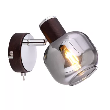 GLOBO 54303-1 PALLO Spot bronz-króm színű váz, füstszínű üveg búrával. BxH:100x125, AL:160, exkl. 1xE14 40W 230V