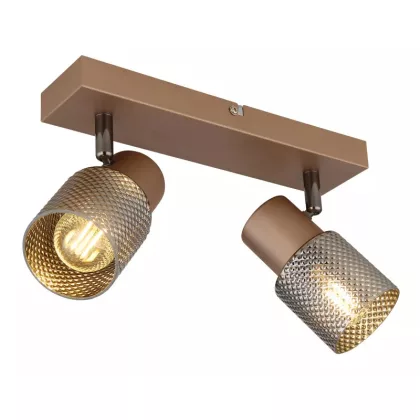   GLOBO 54314-2 SATELLA spotlámpa 40W 230V IP20 2xE14 kávébarna  matt HxSzxM=260x120x125mm