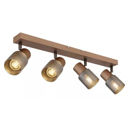   GLOBO 54314-4 SATELLA spotlámpa 40W 230V IP20 4xE14 kávébarna  matt HxSzxM=560x120x125mm