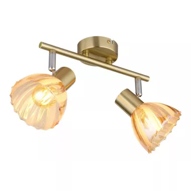 GLOBO 54315M-2 ZACHERY spotlámpa 40W 230V IP20 2xE14 sárgaréz  matt HxSzxM=250x130x190mm