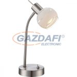   GLOBO 54341-1T ELLIOTT Asztali lámpa, LED 5W, E14, 3000 K, 320 Lm, nikkel matt, üveg