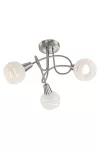 GLOBO 54341-3 ELLIOTT Mennyezeti lámpa, LED 5W, 3x E14, 3000 K, 3x 320 Lm, nikkel matt, üveg