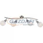   GLOBO 54341-4 ELLIOTT Mennyezeti lámpa, LED 5W, 4x E14, 3000 K, 4x 320 Lm, nikkel matt, króm, üveg