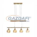   GLOBO 54346-4Z Lara Függesztékes lámpa, LED 4W, 4x E14, 3000 K, 4x 320 Lm, anitk arany, üveg