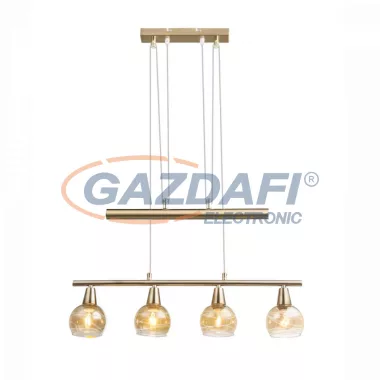 GLOBO 54346-4Z Lara Függesztékes lámpa, LED 4W, 4x E14, 3000 K, 4x 320 Lm, anitk arany, üveg