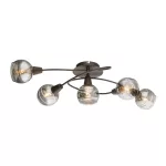   GLOBO 54347-5 Isla Mennyezeti lámpa, LED 4W, 5x E14, 3000 K, 5x 196 Lm, bronz, üveg