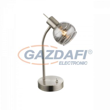 GLOBO 54348-1T Roman Asztali lámpa, LED 4W, E14, 3000 K, 200 Lm, nikkel matt, üveg