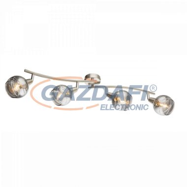 GLOBO 54348-4 Roman Mennyezeti lámpa, LED 4W, 4x E14, 3000 K, 4x 200 Lm, nikkel matt, króm, üveg