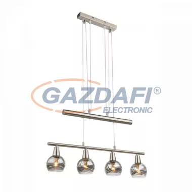 GLOBO 54348-4Z Roman Függesztékes lámpa, LED 4W, 4 x E14, 3000 K, 4x 200 Lm, nikkel matt, üveg
