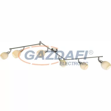 GLOBO 54351-6RGB Elliott Mennyezeti lámpa, RGBW LED 3,5W, 6x E14, 6x 180 Lm, nikkel matt, üveg