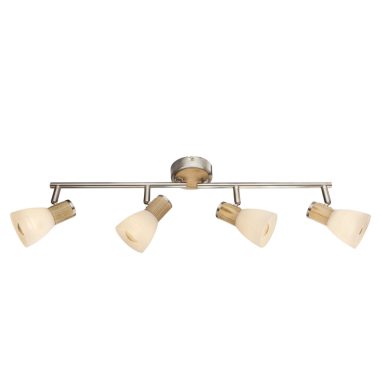 GLOBO 54352-4 GYLFI Mennyezeti lámpa, 40W, 4x E14, faipari, nikkel matt, üveg