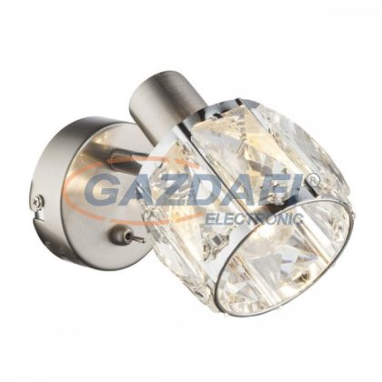  GLOBO 54356-1 KRIS Fali lámpa, 40W, E14, nikkel matt, króm, üveg kristály