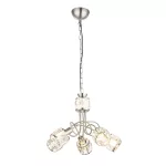   GLOBO 54356-5H KRIS Csillár , 40W , 5x E14 , 3000 K , 305 Lm , nikkel matt, króm, üveg kristály