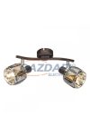 GLOBO 54357-2 INDIANA Mennyezeti lámpa, 40W, 2x E14, bronz, króm, füstös hatású üveg kristály