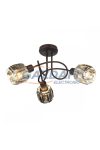 GLOBO 54357-3 INDIANA Mennyezeti lámpa, 40W, 3x E14, bronz, króm, füstös hatású üveg kristály