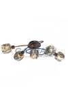 GLOBO 54357-5 INDIANA Mennyezeti lámpa, 40W, 5x E14, bronz, króm, füstös hatású üveg kristály