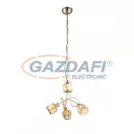   GLOBO 54358-3H MERO Függeszték , 40W , 3x E14 , 3000 K , 305 Lm , antik arany , sárgaráz , üveg kristály , borostyán