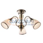   GLOBO 54706-3 COMODORO Mennyezeti bronz, opál üveg, D:540, H:300, 3xE14 60W 230V