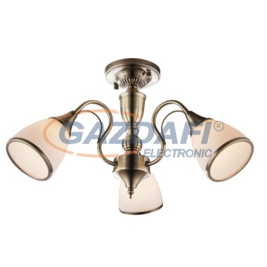 GLOBO 54706-3 COMODORO Mennyezeti bronz, opál üveg, D:540, H:300, 3xE14 60W 230V
