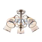   GLOBO 54706-5 COMODORO Mennyezeti bronz, opál üveg, D:540, H:300, 5xE14 60W 230V