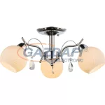   GLOBO 54711-3 PERDITA Mennyezeti króm,üveg fehér,K5 kristály dekorralD:530, H:240, 3xE14 60W 230V