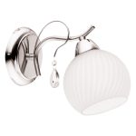   GLOBO 54711W PERDITA Falikar króm,üveg fehér,K5 kristály dekorra,BxH:125x170, AL:225, 1xE14 60W 230V