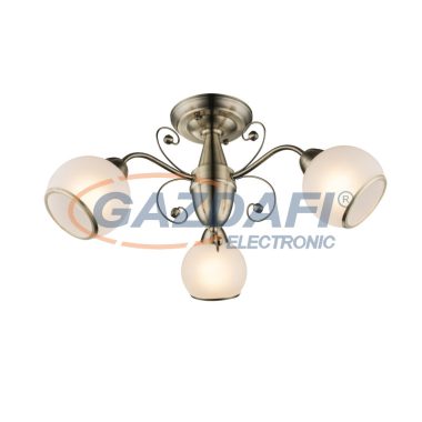 GLOBO 54713-3D COMODORO I Mennyezeti ,matt arany,üveg fehér, D:550, H:270, 3xE14 40W 230V