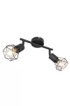 GLOBO 54802S-2 XARA I Spotlámpa fém, fekete, fekete fém rács búrával. HxSZxM:220x80x180, exkl. 2xE14 40W 230V