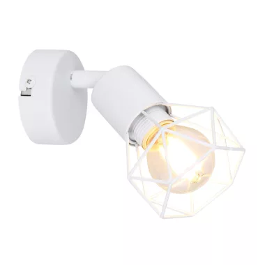 GLOBO 54802W-1 XARA I Spotlámpa fém fehér, rácsból font búrával. SZxM::80x135, AL:130, exkl. 1xE14 40W 230V