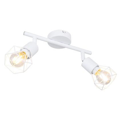   GLOBO 54802W-2 XARA I Spotlámpa fém fehér, rácsból font búrával. HxSZxM:220x80x180, exkl. 2xE14 40W 230V